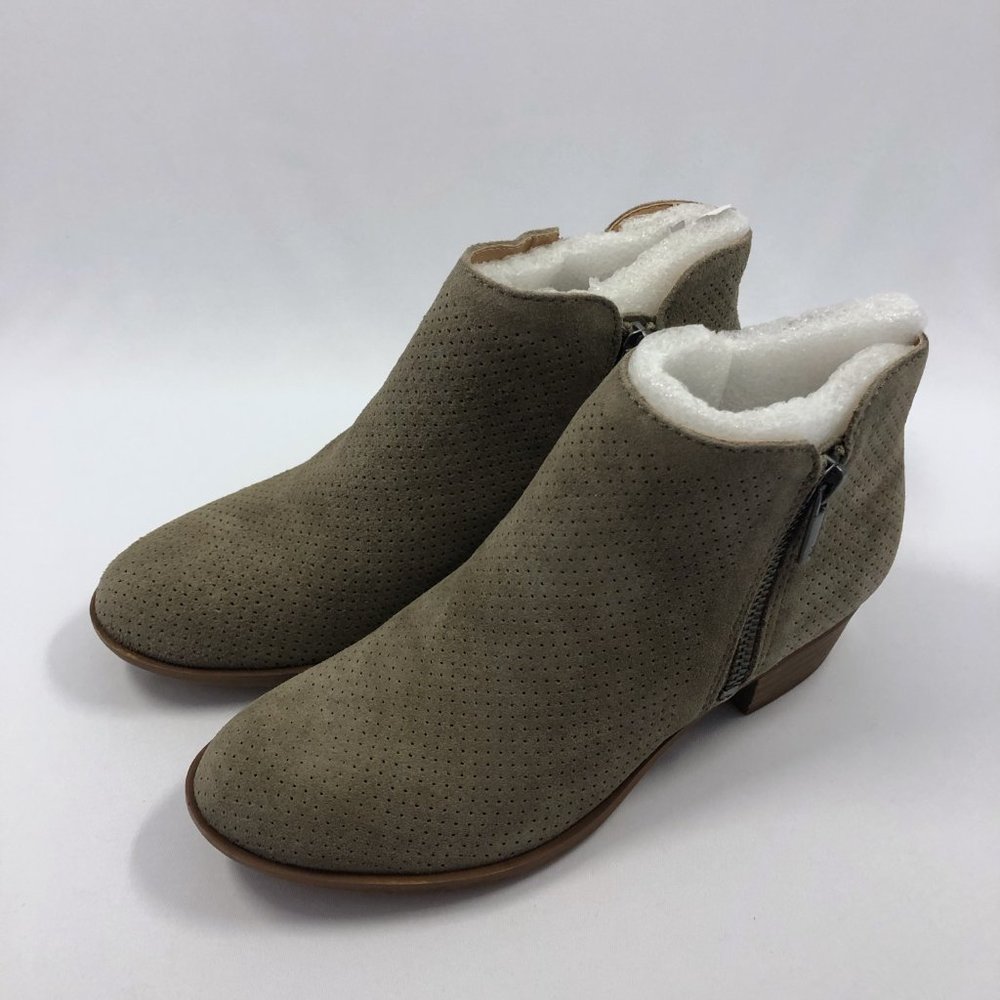 NEW! Suede Perforated Ankle Booties Lucky Brand Bayley 2